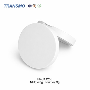 Minimalist Circular Refillable Beauty Powder Holder Attached <b>Mirror</b> Recyclable <b>Plastic</b> Cosmetic Vessel - Product Image 4