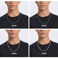 Colliers en acier inoxydable étanches pour hommes et femmes, style hip-hop, avec chaîne plate à coupe diamantée de 3 mm et 5 mm, type Miami Curb Cuban Link, inaltérables