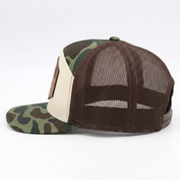 Gorra de béisbol tipo camionero con visera plana de 7 paneles, transpirable, impermeable, con espalda de malla y cierre a presión, personalizada con impresión OEM al por mayor