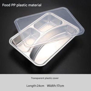 Assiette de <span class=keywords><strong>voyage</strong></span> personnalisée en acier inoxydable poli pour enfants avec couvercle - Product Image 5