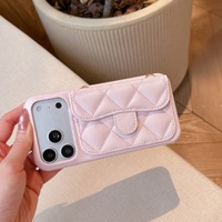 Casing Ponsel Dompet Kartu Berlapis Quilted Caviar Dengan Tali Selempang Pelindung Untuk IPhone 18 17 16 Pro Max 15 14 13