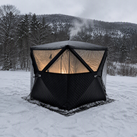 Eisfischen & Sauna-Zelt Outdoor Faltbares Wasserdichtes Pop-up-Heißzelt mit Ofen Tragbares Quadratisches Winter-Campingzelt