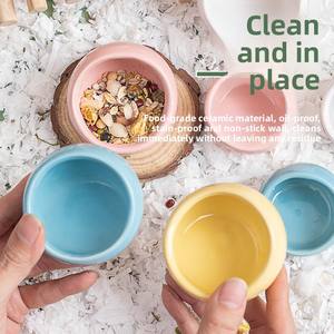 Cuenco de alimentación para hámster, plato de alimentación ranurado de color caramelo de oso jilguero, comedero pequeño para mascotas, cuenco de cerámica para hámster - Product Image 4