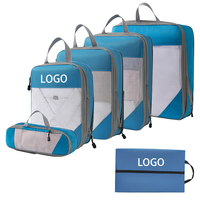 Impression personnalisée portable 7 pièces étanche voyage essentiel accessoires bagages valise organisateur sac ensemble cubes d'emballage