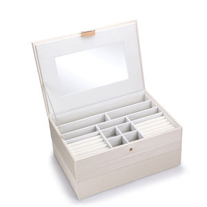 Boîte à bijoux de rangement en cuir design Boîte à bijoux de voyage Offre Spéciale pochette en cuir classique de haute qualité - Product Image 2