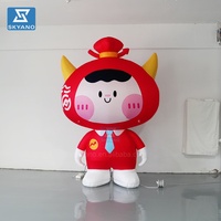 Personnage gonflable personnalisé de dessin animé Fuwa sculpture gonflable de mascotte chinoise décoration du nouvel an