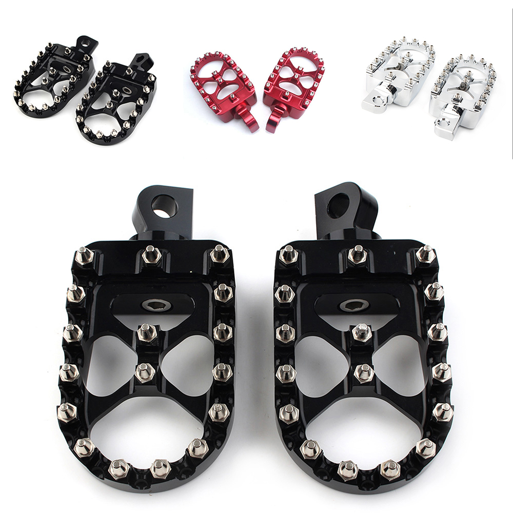 Compaitble with Harley Sportster XL 883 1200 Dyna Fatboy Street Bob Bobber Foot Pegs MX Wide Fat Footrests Pedal w Shifter Pegs