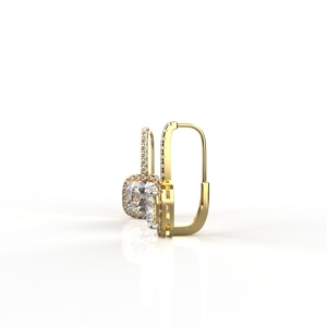 Avarta Jewellery 18K Oro 2 quilates cada Halo forma ovalada Moissanite Gemstone Lab Grown Diamond pendientes para mujeres hechas a mano - Product Image 3