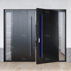 Puertas Delanteras de Lujo de Alto Estándar del Reino Unido, Modernas Puertas Exteriores Dobles de Metal de Lujo, <span class=keywords><strong>Puerta</strong></span> de Lujo en la Parte Delantera de la Casa - Product Image 2