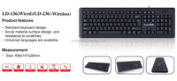New Listing 104 Keycaps Wired Black Keyboard for Computer Laptop Office Key Board