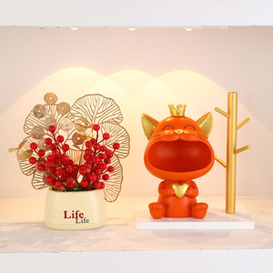 แมวกวักงานศิลปะพื้นบ้าน รูปปั้นเรซิ่นอีพ็อกซี่ ของตกแต่งบ้าน ของประดับตู้รองเท้า ของขวัญขึ้นบ้านใหม่ - Product Image 1