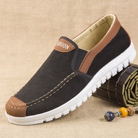 BAEWOON B53 Chaussures en tissu tendance style ancien Pékin pour hommes, en toile de tendon de boeuf durable, décontractées, antidérapantes, plates, pour la marche et les loisirs
