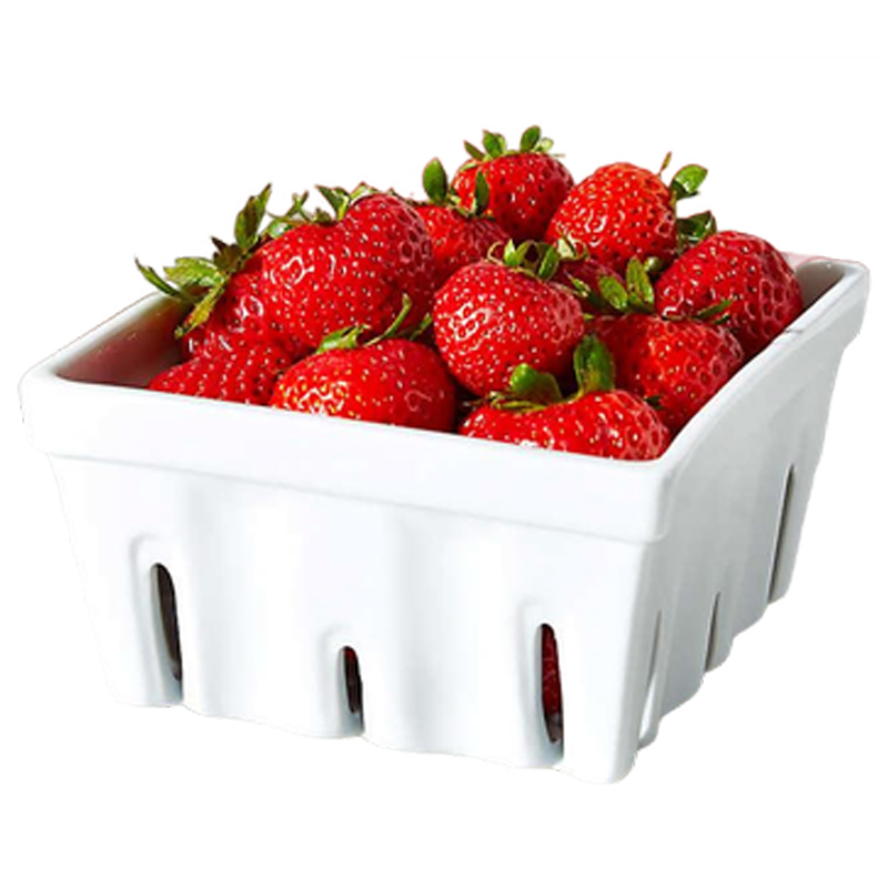 Керамический ящик для ягод, коробка для мисок, белая ягода, квадратная фарфоровая корзина, держатель для вишни, дуршлаг