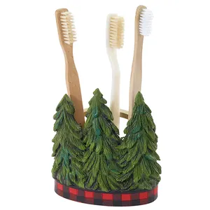 Hot sale creative bathroom bath products brush teeth accessories Christmas tree toothbrush stand holder