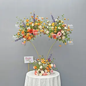 Sıcak satış lüks yapay renkli gül bitki ev dekorasyon parti etkinlikleri buket düğün dekor çiçek topu Centerpieces