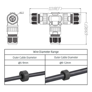 Chất lượng cao M20 t loại nhanh chóng <span class=keywords><strong>screwless</strong></span> cài đặt 2pin 3pin nhanh chóng dây kết nối dây để dây 3 cách cáp kết nối IP68 - Product Image 4