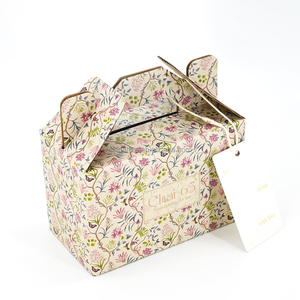 Boîte pliante ondulée à poignée délicate, boîte cadeau avec impression intégrale et pelliculage mat, avec étiquette de marque - Product Image 4