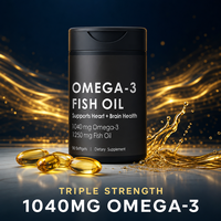 Capsules d'huile de poisson extra forte -3, de pêche sauvage, marque privée OEM, 2000 mg par capsule, sans OGM