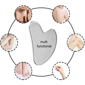Custom di alta qualità Guasha raschietto viso oro rosa strumento 304 acciaio inox Pour Visage Gua Sha e rullo con Logo - Product Image 2
