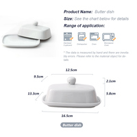 FENN Stockage de fromage de style moderne Forme rectangulaire Mantequillero en céramique blanche Conteneur à beurre Plat à beurre personnalisé avec couvercle