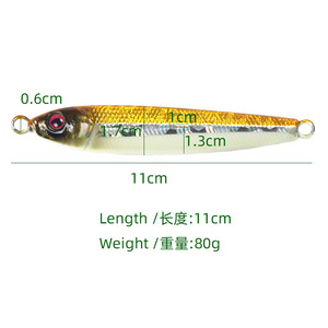 Señuelo de pesca Ya Jie para jigging en aguas saladas, 80g, cebo de fondo para pesca marina. - Product Image 3