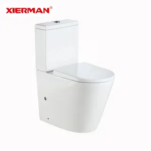 European Modern Bathroom Ceramic Soft Closing Seat Cover WC Toilet Sanitary Ware Back to Wall Comfort Height Toilet