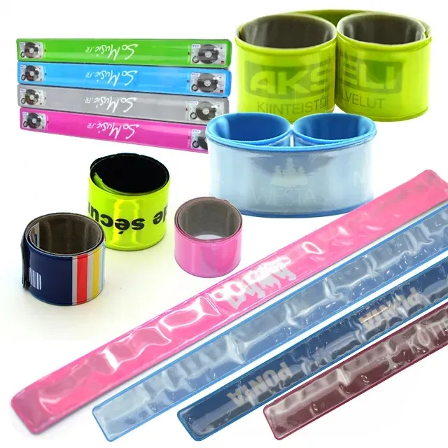 Custom Personalized High Visible Colorful Snap On Arm Bracelet Strap Reflective Armband Cycling Safe Band with Logo