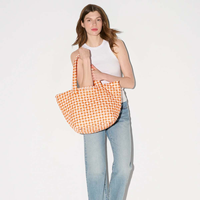 Sac à bandoulière pliable en coton matelassé personnalisé, motif géométrique national, pour femme, mignon, pour voyage, sac fourre-tout pour étudiant