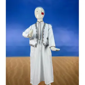 New robes children's embroidery Muslim boys computer embroidery robes vest and vest two-piece set for Islamic boys