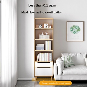 Étagère <span class=keywords><strong>de</strong></span> <span class=keywords><strong>rangement</strong></span> en bois pour salon, design moderne et simple, à poser au sol ou à fixer au mur, pour espaces étroits, étagères en panneaux artificiels - Product Image 6