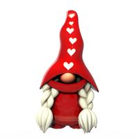 Statue de gnome d'amour en résine rouge charmante personnalisée en gros, décoration d'intérieur scandinave, figurine pour l'affichage, OEM ODM, ornement de jardin