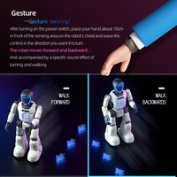 Robot Inteligente para el Hogar con Control por Voz, Programación, Baile, Grabación, Luces, Sensor de Gestos, Plástico, Funciona con Batería