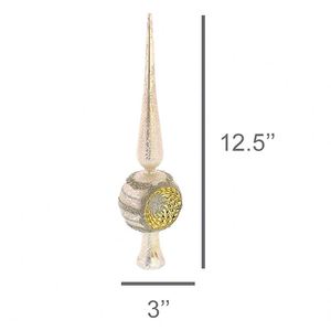 ท็อปเปอร์ต้นคริสต์มาสทรงยาวทำจากแก้วเป่ามือ ขนาด 12.5 ซม. ดีไซน์สีตามสั่ง ออกแบบส่วนตัว พิมพ์ลายแบบ Reactive สำหรับคริสต์มาส - Product Image 5