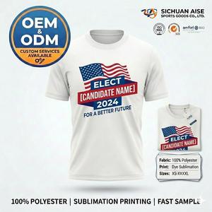 <span class=keywords><strong>Camisetas</strong></span> Promocionales Económicas para Campañas Electorales, Logotipo Personalizado, Impresión Digital por Sublimación, Poliéster/Algodón, Manga Corta, Regalo al por Mayor - Product Image 2
