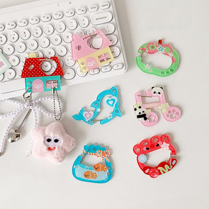 Personalizzato cartone animato <span class=keywords><strong>Anime</strong></span> Design forme in acrilico moschettone Multi-funzionale portachiavi acrilico charm moschettone <span class=keywords><strong>Clip</strong></span> per borsa - Product Image 3