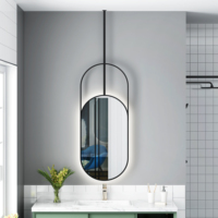 Miroir de salle de bain rétroéclairé par LED, arqué, à suspendre, pour hôtel, salle de maquillage, décoration intérieure, vente en gros