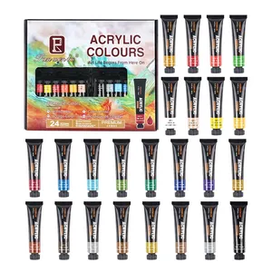 24-màu 22ml sơn <span class=keywords><strong>acrylic</strong></span> thiết lập đặc biệt vải sơn bán buôn nhà sản xuất cho NGHỆ THUẬT SINH Viên dán đùn kỹ thuật - Product Image 5