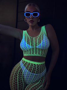 Plus Size Sexy Lingerie Bodystockings Women's Plus Patterned One Shoulder Crotchless <b>Fishnet</b> Sleepwear Bodysuit - Product Image 4