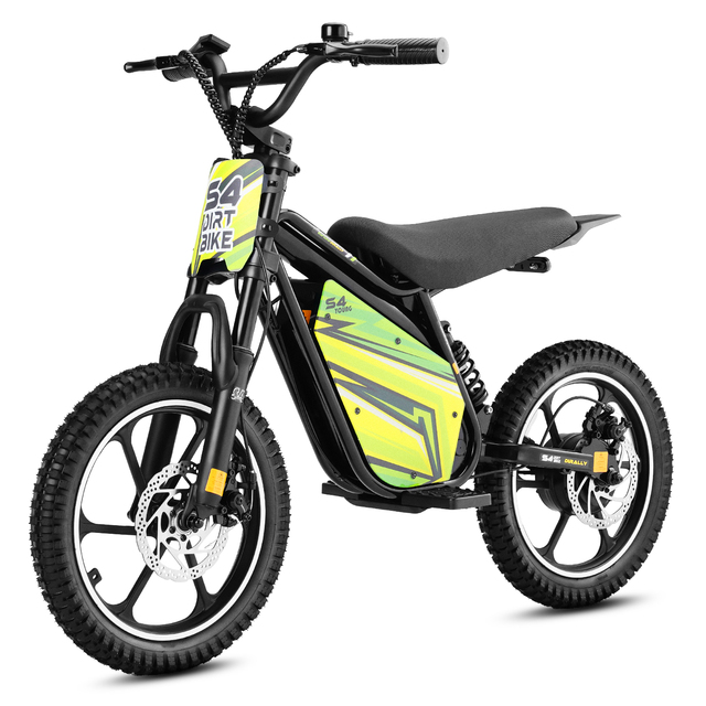 36V Kids Ebike 16 Inch 250W Motor 3-Speed Full Shockproof Frame Disc Brake Lightweight 80kg Steel Easy Carry