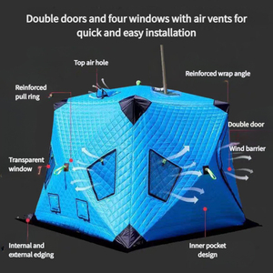 Automatische Winterzelte zum Angeln, Isoliertes Outdoor Sechseck-Faltzelt, Wärmehaltend, Kältebeständig und Winddicht für Camping - Product Image 2