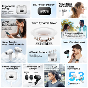 <span class=keywords><strong>Blackview</strong></span> <span class=keywords><strong>AirBuds</strong></span> 8 BT 5,3 Auriculares TWS Auriculares inalámbricos Auriculares con control táctil con micrófono Heasets - Product Image 3