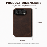 Étui en cuir Crazy Horse de qualité supérieure pour iPhone Duo, magnétique, personnalisé, antichoc, avec cadre avant transparent HD, vente en gros