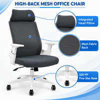 Chaise de bureau ergonomique moderne en maille, réglable en hauteur, pivotante, pour ordinateur, conférence, poste de travail, usage commercial et scolaire