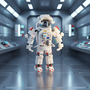 Modèle de jouet éducatif Garçon Astronaute pour Mini Briques Espace Dawn, en plastique assemblable, compatible, pour jeux de construction et ornements, vente en gros - Product Image 5