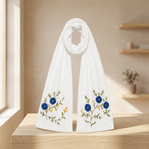 Embroidered Floral <b>Shawl</b> Scarf for <b>Women</b> Soft Viscose Breathable Lightweight Spring Fashion Wrap - Product Image 2