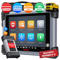 Herramienta de Diagnóstico para Camiones y Automóviles de Servicio Pesado MaxiSYS MS908CV II, 12-24V OBD2, Limpiador de Inyectores de Combustible Eléctrico para Audi Q5/Q7