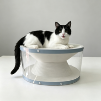 Griffoir pour chat de forme ovale en carton ondulé, livraison directe d'usine, protection de meubles