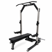 Samtek – Support de Squat en Acier Inoxydable Découpé au Laser avec Bras de Sécurité Robustes et Banc Plat Coulissant pour Presse