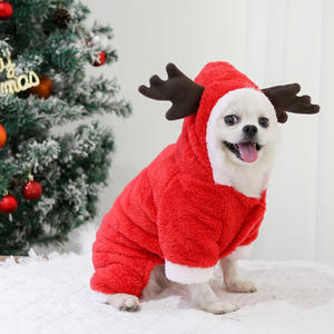 Cute <b>Christmas</b> <b>Dog</b> Costume Cotton Faux Fur Thick Winter Teddy Elk Plus Size <b>for</b> Small & Medium Pets - Product Image 6