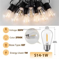 Guirlandes lumineuses tendance IP44 résistantes à l'eau S14 E27, 10 mètres de long avec 10 ampoules pour l'ornementation de la cour et de la terrasse